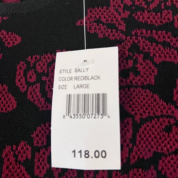 Felicity and Coco Red/Black Floral Print Bodycon Dress, Size Large, NWT - Picture 5 of 5